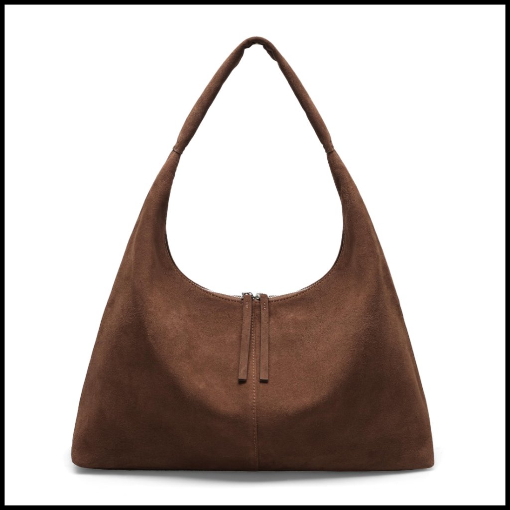 Large Slouchy Hobo Tote Bag Ultra Soft Suede Leather Lightweight Shoulder